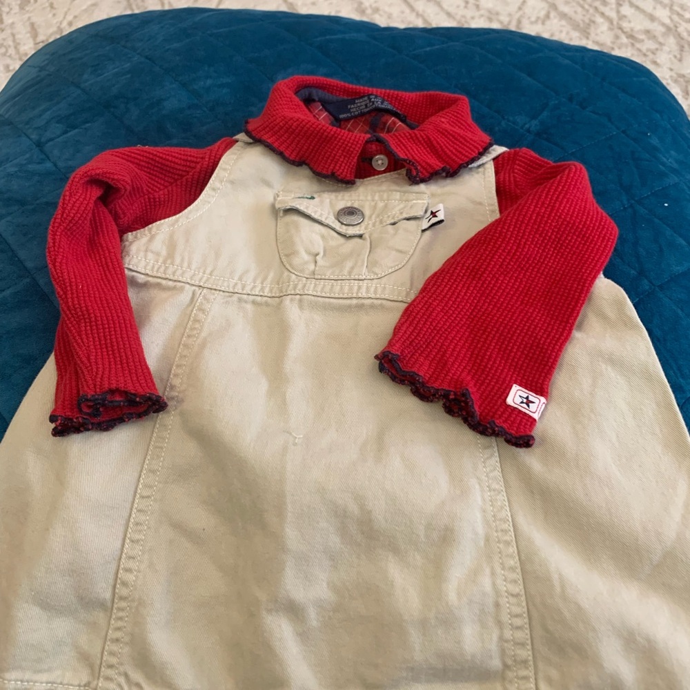 Tommy Hilfiger jumper and onesie size 3 to 6 mo  jumper is khaki denim